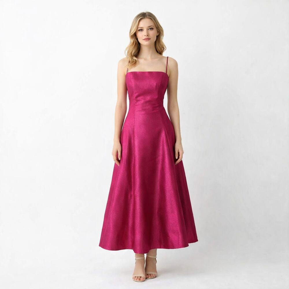 VTG Jessica McClintock for Gunne Sax Pink Rhinestone Fit Flare Gown 9/10 NWT